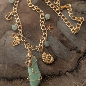 Sea Jadeite Charm Necklace